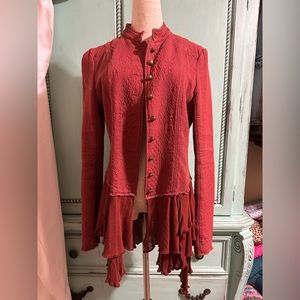 Free people ruffle tiered jacket